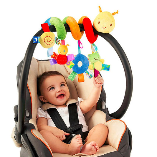 Beruhigendes Label Bettspielzeug – buntes Kuschelkissen fürs Baby