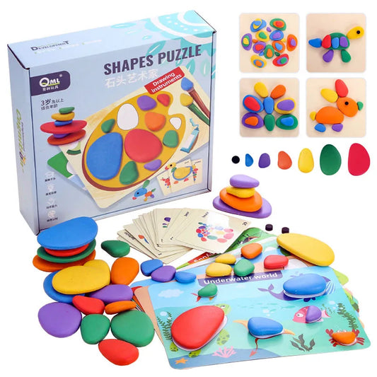 Rainbow Pebbles Montessori Lernspiel – Fördert Kreativität & Denken