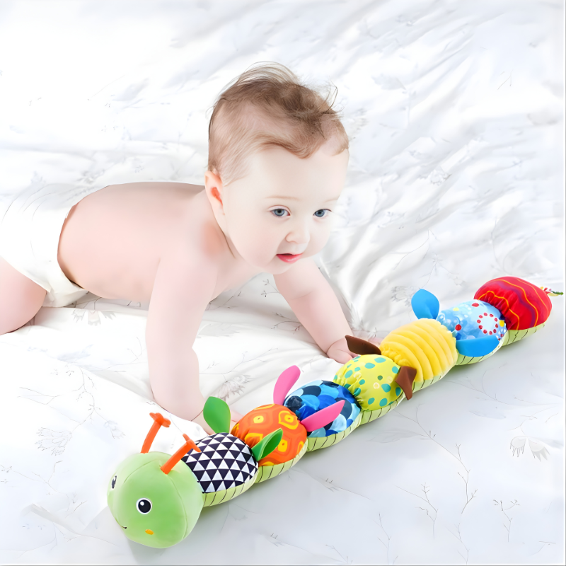 Bunte Raupen-Rassel – Weiches Plüschtier für Babys