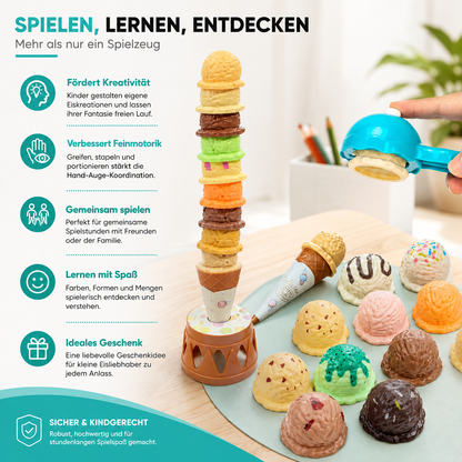 Eiscreme Stapelspiel für Kinder – Farben, Formen & Spielspaß