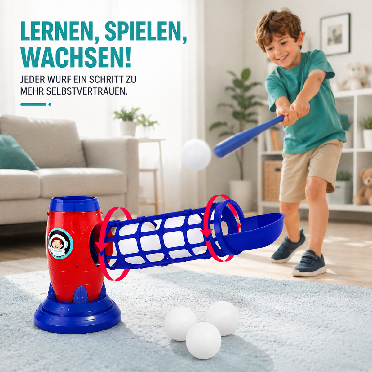 Interaktives Kinder Baseball Trainingsset mit Auto-Launcher