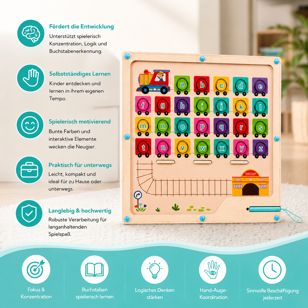 Montessori Magnet-Labyrinth – Spielerisch Buchstaben lernen!