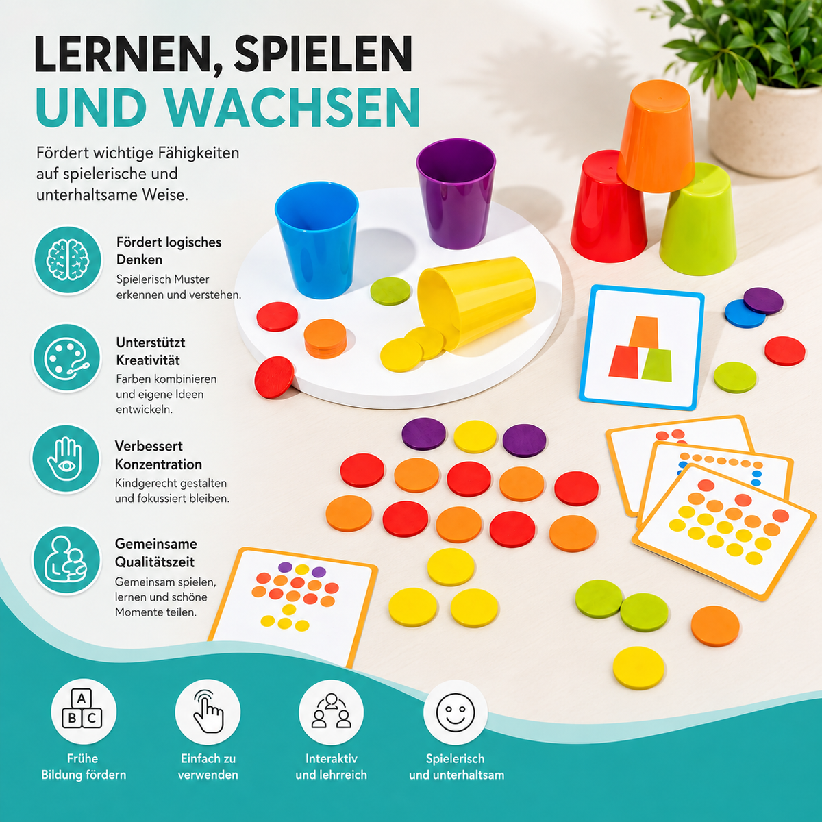 Farben lernen mit Spaß – Holzspiel zur Förderung von Kreativität & Denken