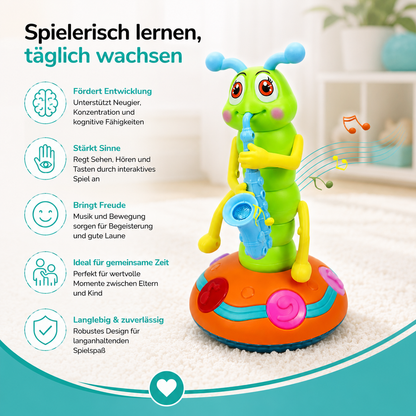 Interaktives Raupen Spielzeug mit Musik, Licht und Bewegung für Kinder