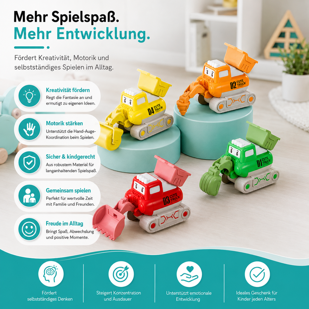 Intelligentes Cartoon-Auto-Spielzeug für Kinder