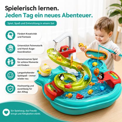 2-in-1 Kinderspielzeug-Set mit Küche und Angelspiel