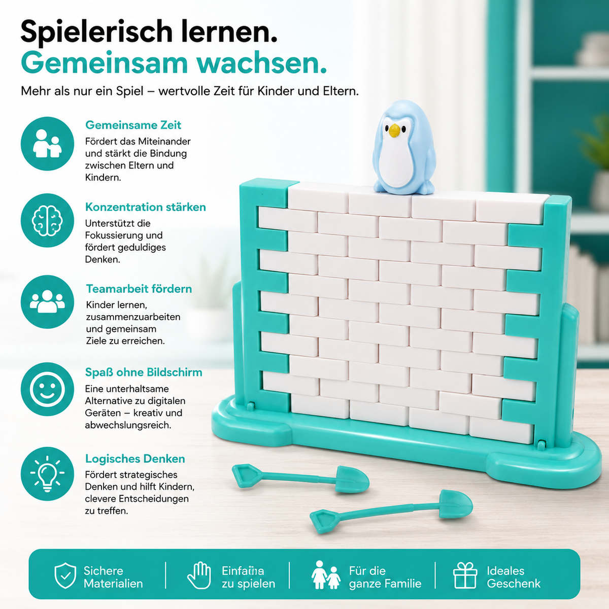 Pinguin Wandbruch-Spiel – Denkspaß & Teamarbeit für Kinder