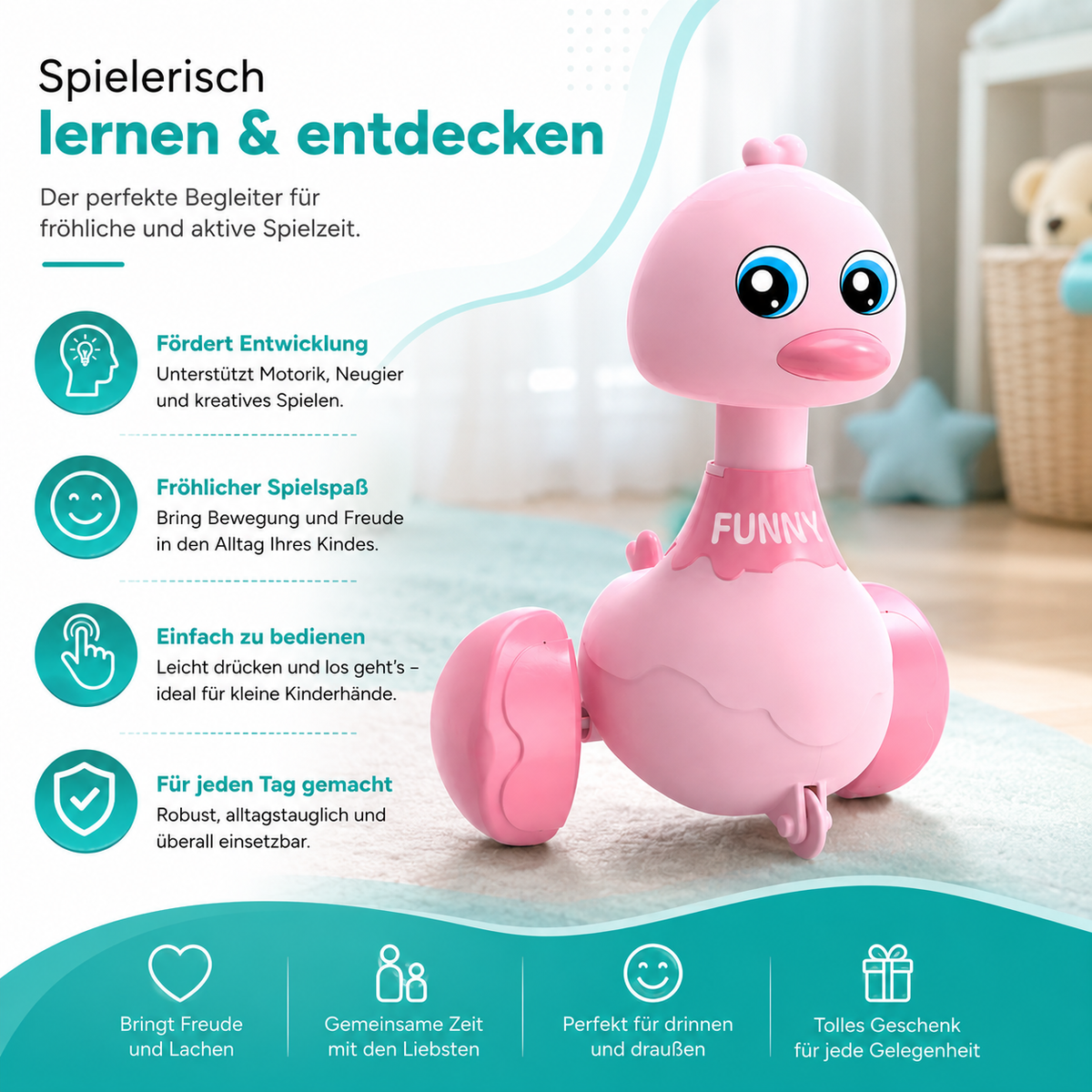 Lustige Press & Gehen Entenautos – Fördert Spiel & Lernen
