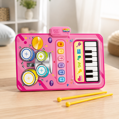 2-in-1 Tanz- & Musikmatte für Kinder – Lernen, Bewegen & Musizieren Hellrot