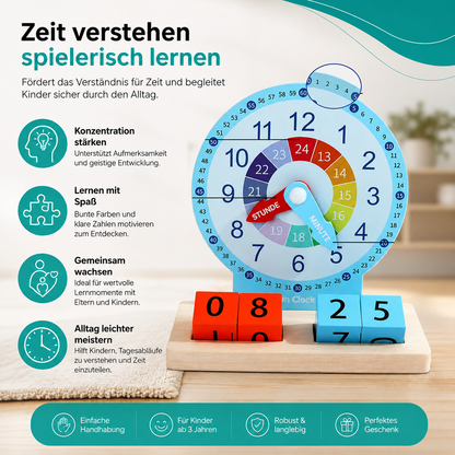 Montessori-Lernuhr für Kinder – Uhrzeit spielerisch lernen