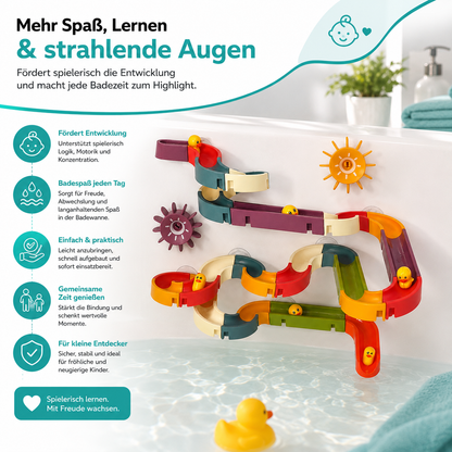 Bunte Badespaß-Rutsche - fröhliche & lernreiche Badezeit