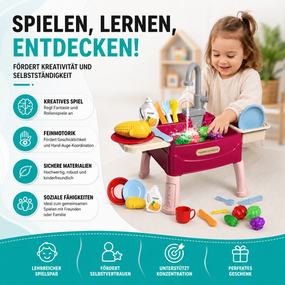Kinder Spielküche mit Wasserfunktion und Zubehör