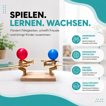 Holzfiguren Ballon Spiel für Kinder 5mm Brett + 4 Waffen + 100 Ballons