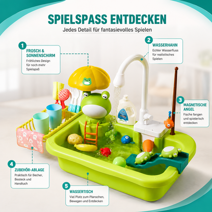 Kinder Spielküchenspüle mit fließendem Wasser – Lernen & Spielen