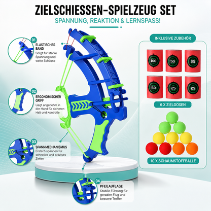 Übersicht des Spielzeugs mit den enthaltenen Spielelementen.