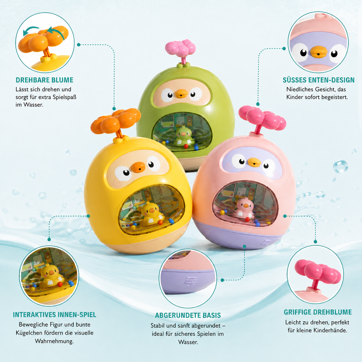 Süßer Enten-Badespaß – Wasserspielzeug für Babys & Kinder