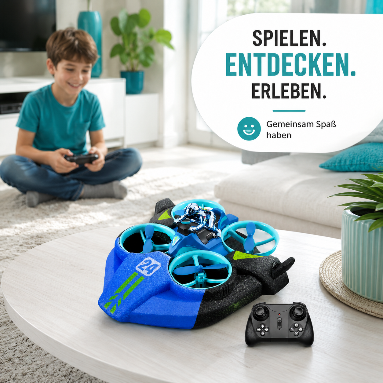 3-in-1 RC Fahrzeug Drohne Auto Boot