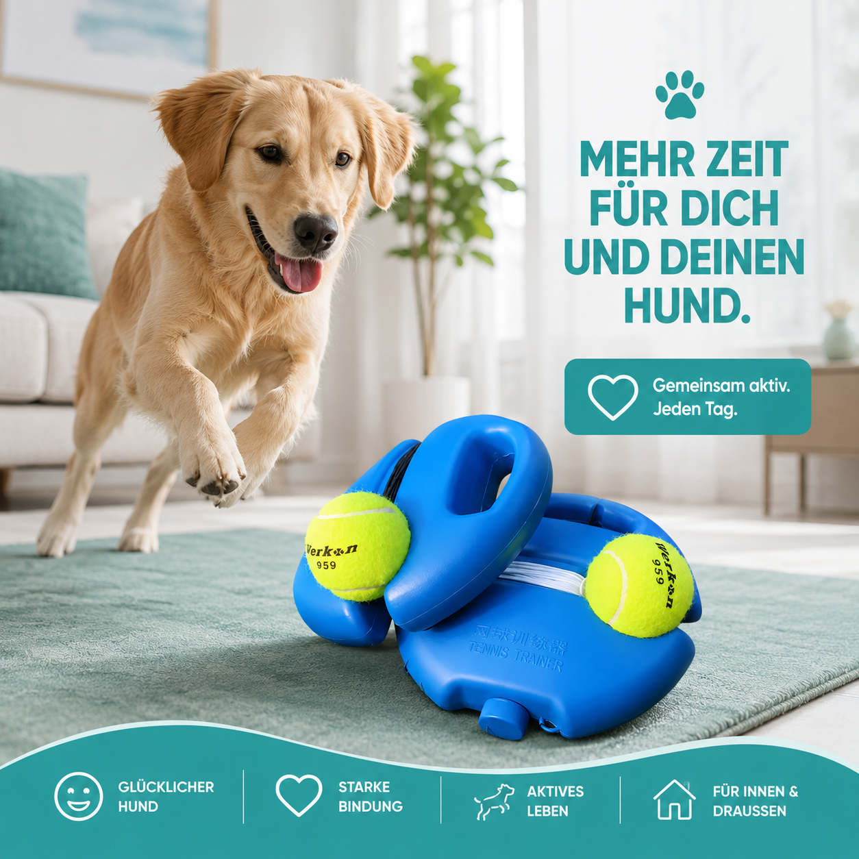 Tennis Trainer mit Rückprall-Seil