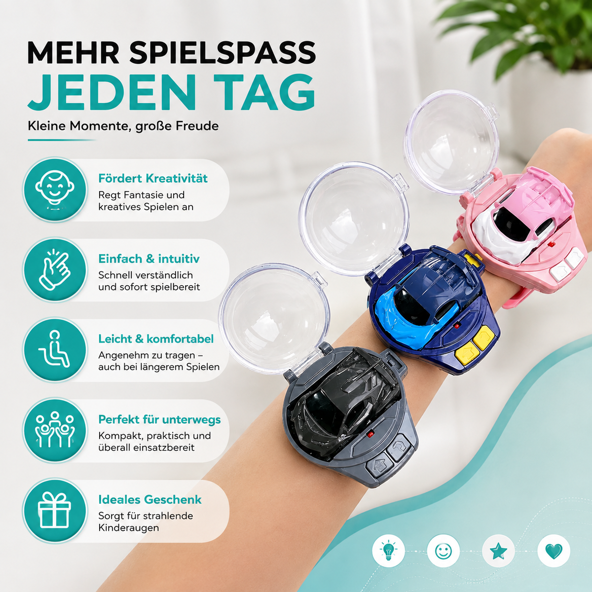 Mini-Auto am Handgelenk – Steuer-Spaß & Technik in Einem!