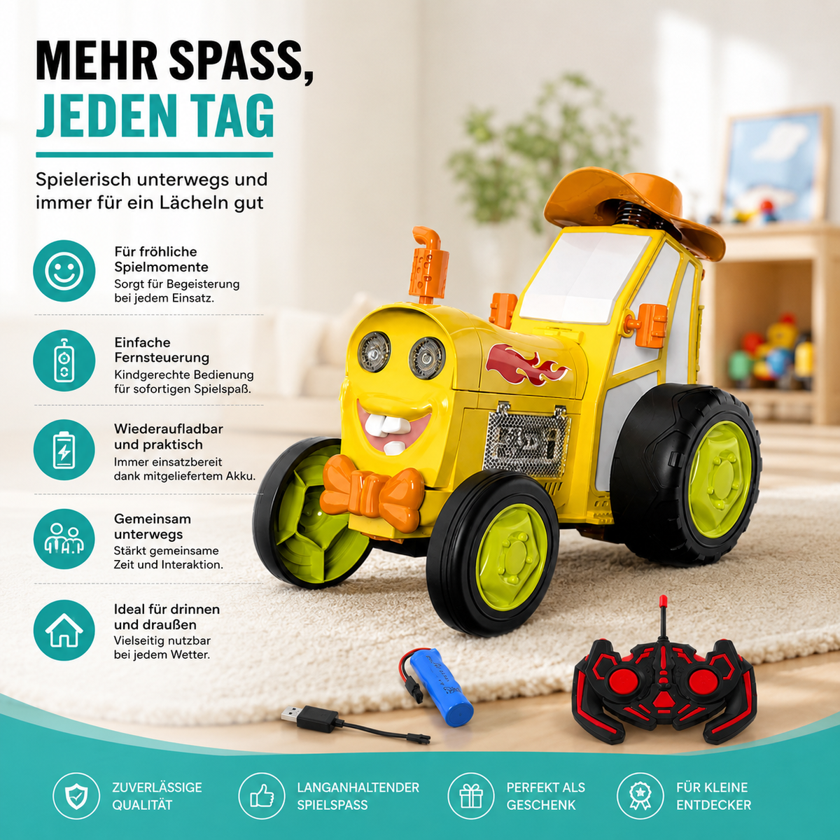 Verrückt Springen Auto – Musik, Licht & Stunts in einem!