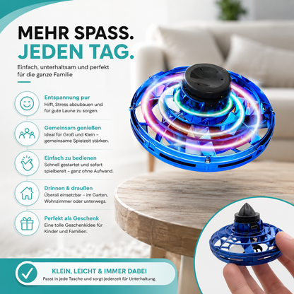 Fliegender LED Kreiselball im UFO-Design