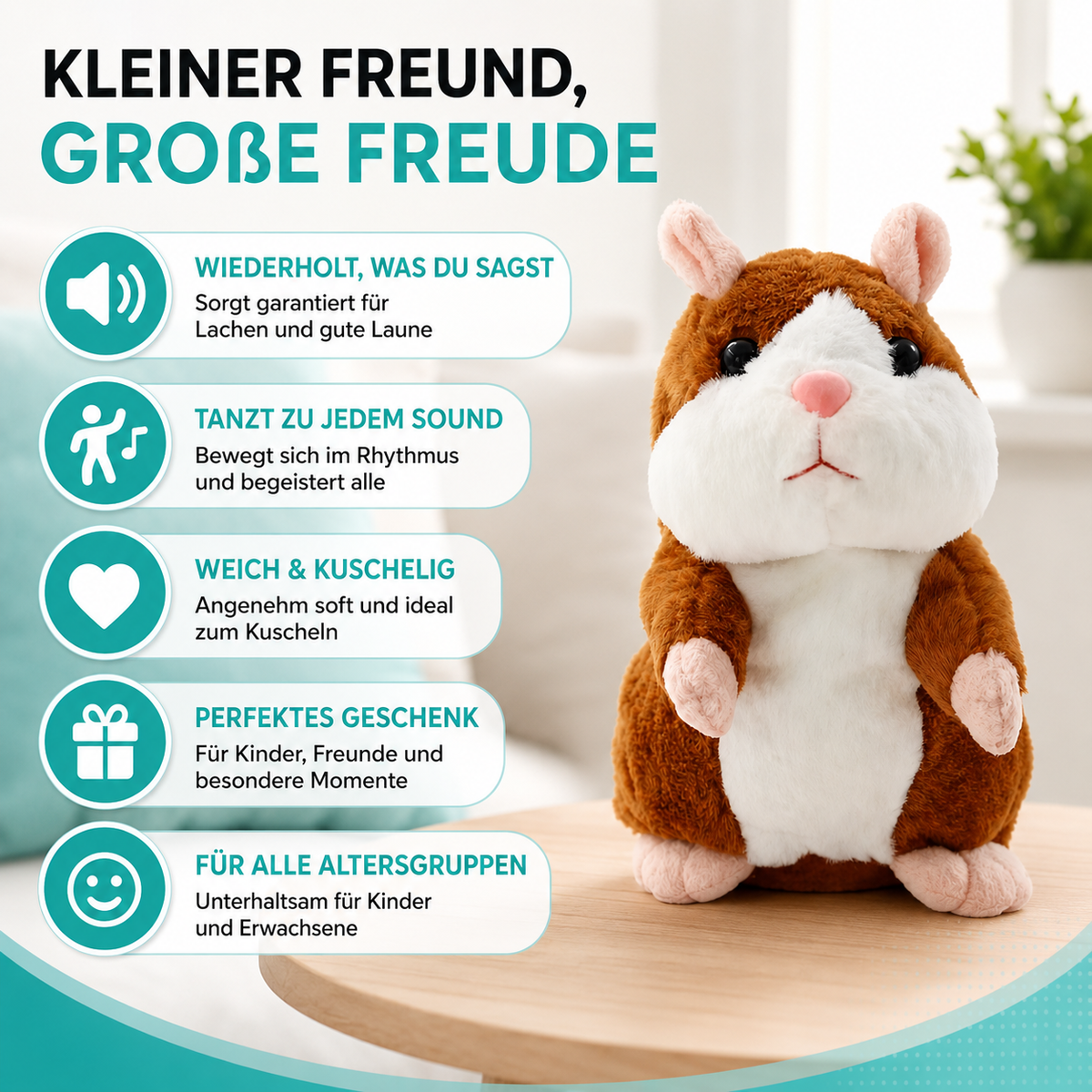 Sprechender tanzender Hamster – lustige Stimmwiedergabe