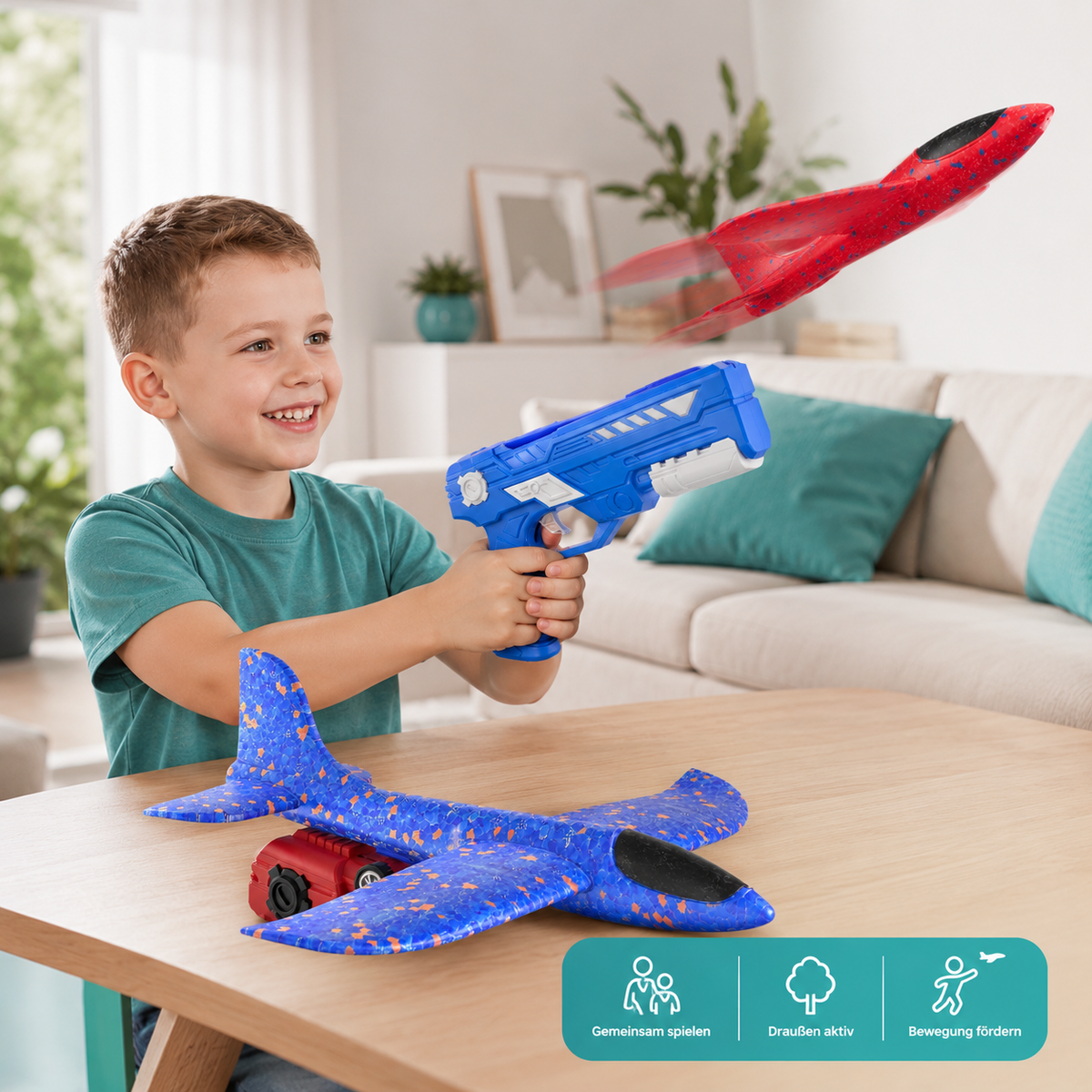 Schaumflugzeug Spielzeug mit Launcher für Kinder