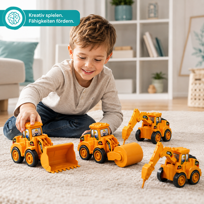 Mini-Baustellen-Fahrzeug Satz – Kreatives Lernspielzeug für kleine Baumeister