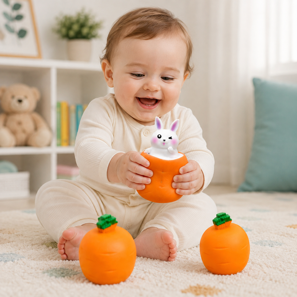 Squishy Karottenhasen – Stress wegdrücken, Spaß erleben!