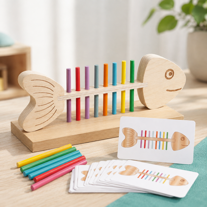 Montessori Farbzuordnung Holzspiel – Fördert Geschick & Konzentration