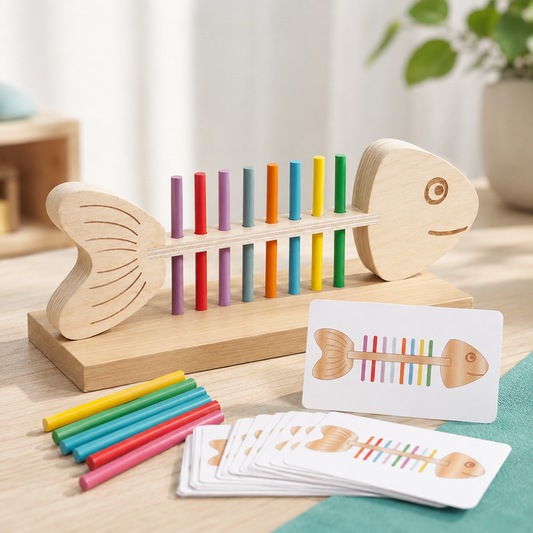 Montessori Farbzuordnung Holzspiel – Fördert Geschick & Konzentration
