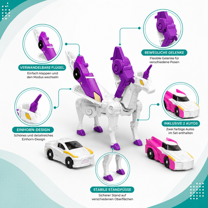 Pegasus Einhorn Spielzeugauto mit Figuren