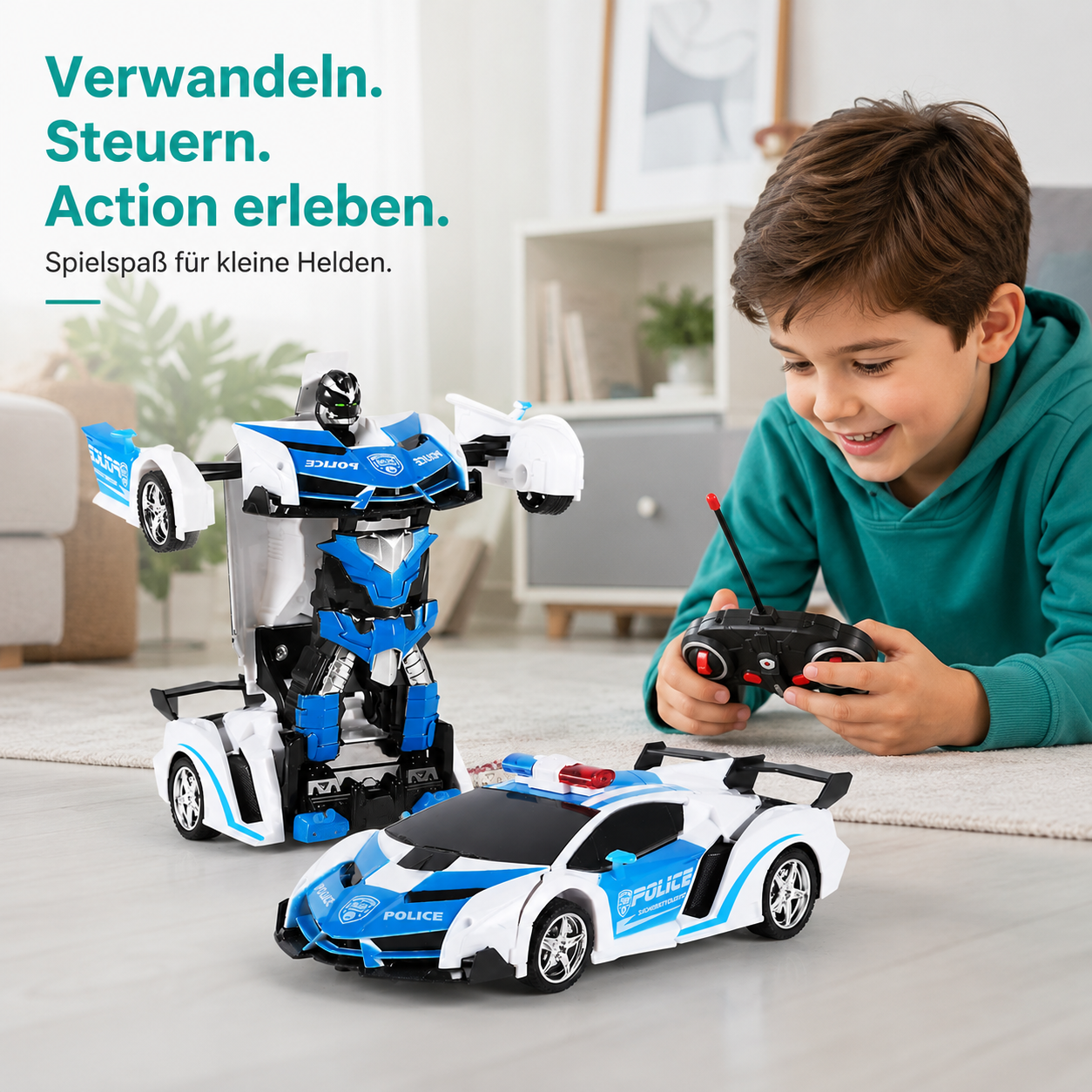 2-in-1 RC Transformer Auto & Roboter – Ferngesteuertes Spielzeug
