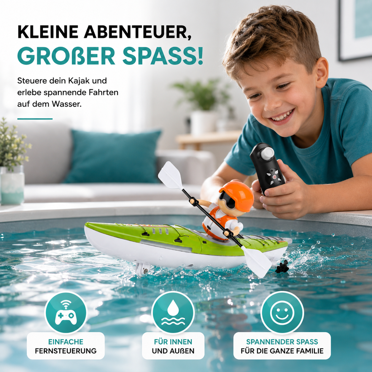 Ferngesteuertes Kajak Rennboot mit LED – Im Freien Wasser Spaß
