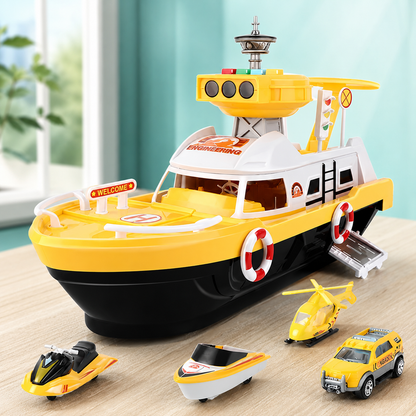Magisches Spielboot mit Licht, Musik & Rennspaß für Kinder Gelb