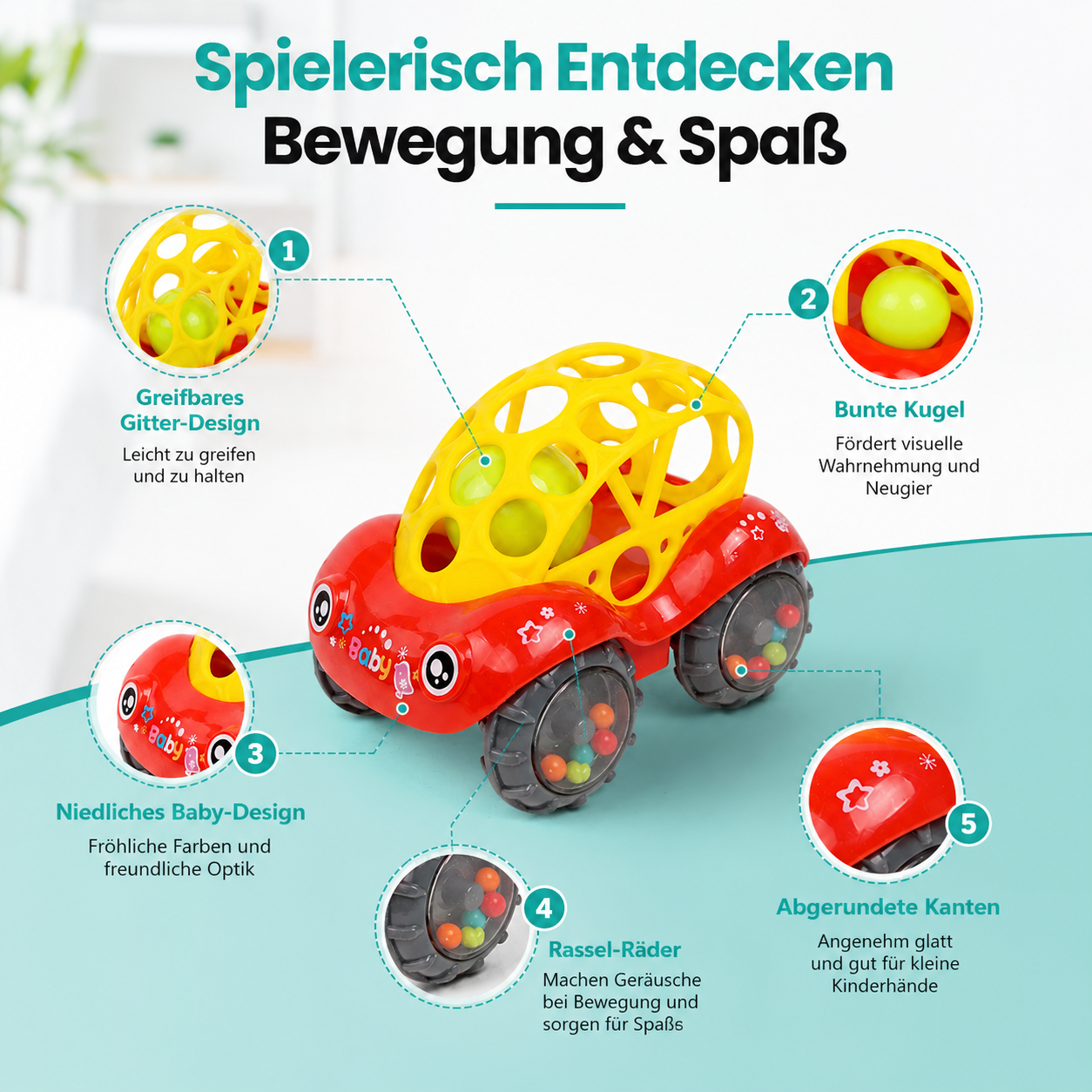Weiche Silikonautos für Kinder – spielerisch entdecken & lernen