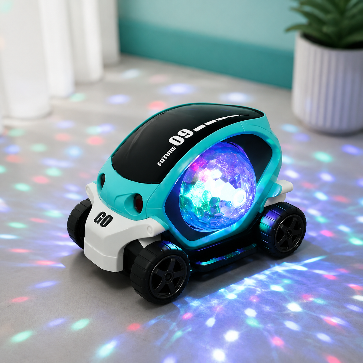 Leuchtende Krabbel-Schnecke mit Musik & Licht für Babys Blau