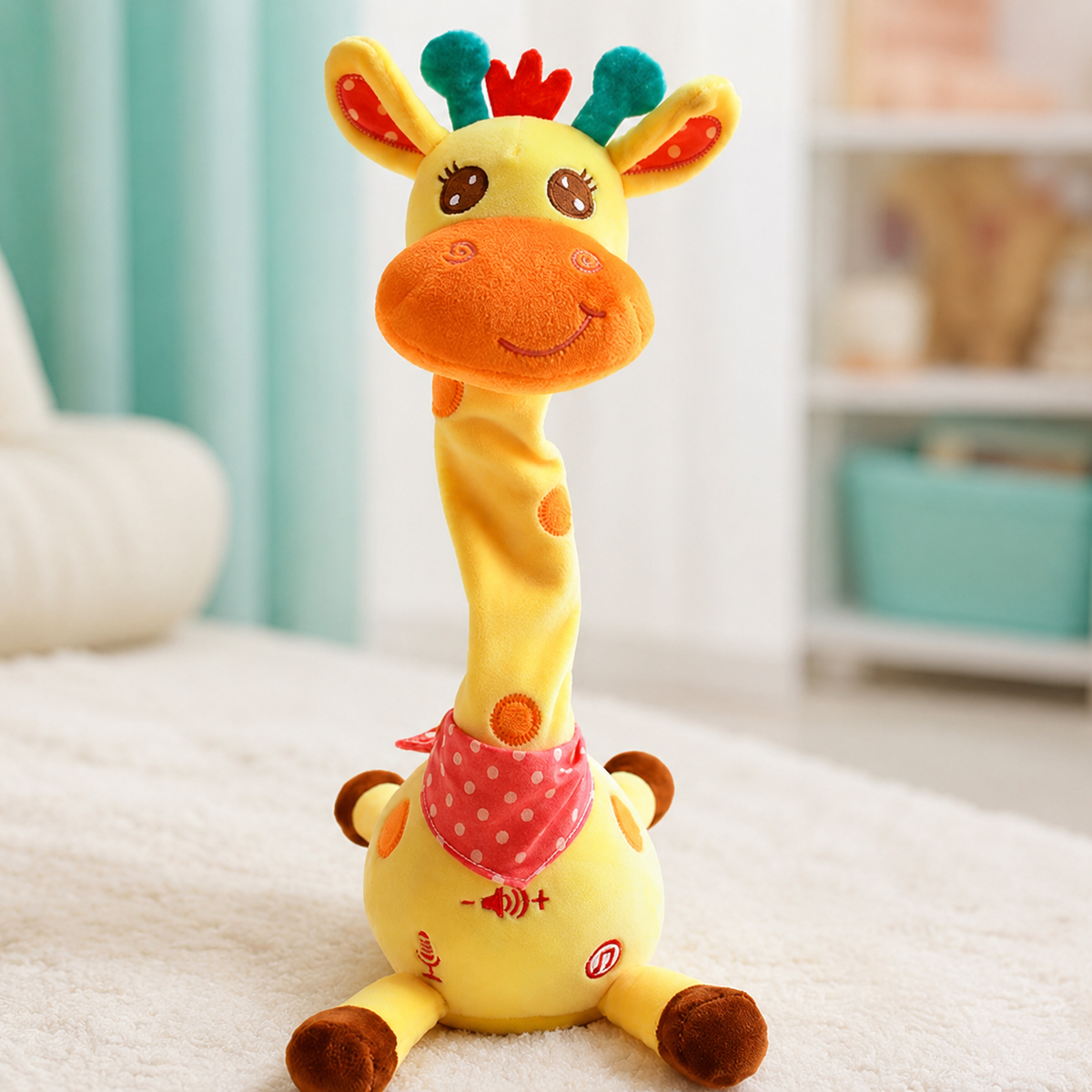 Weiches Giraffen-Kuscheltier in hochwertiger Produktdarstellung.
