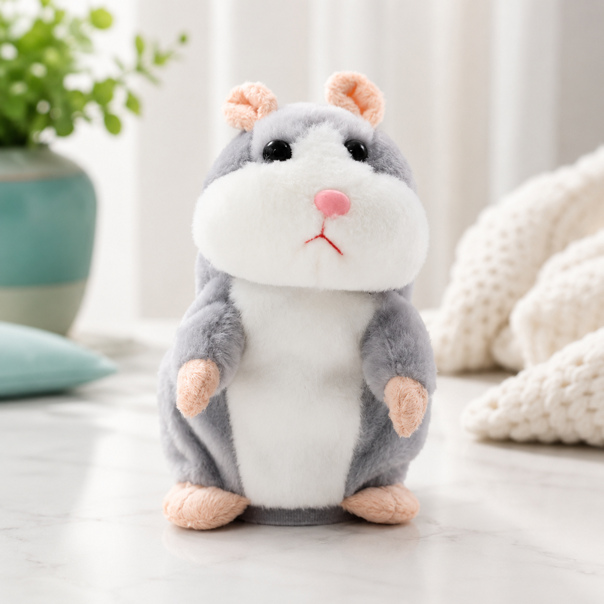 Sprechender tanzender Hamster – lustige Stimmwiedergabe Grau