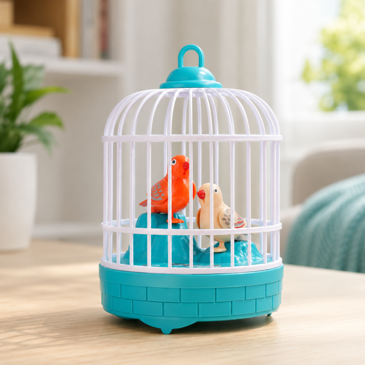 Sprechendes Vogelspielzeug – Sprachaktivierter singender Vogelkäfig Blau
