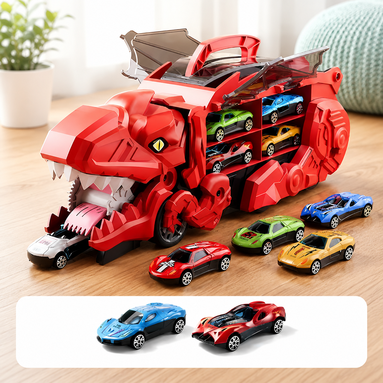 T-Rex Truck mit Dinosaurier Rennbahn Spielzeug