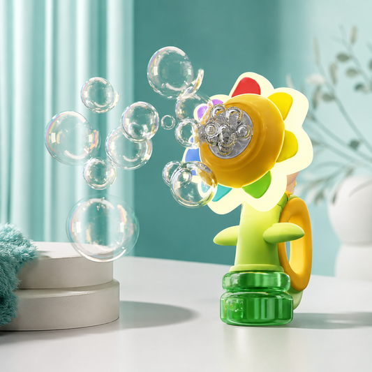 Tanzende Seifenblasen Blume Spielzeug mit Licht und Bewegung Gelb