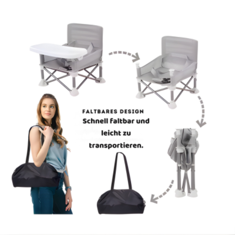 Faltbarer Baby Hochstuhl Kompakt und Tragbar