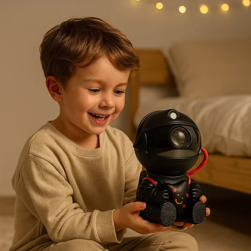 Astronaut Sternenprojektor – Magische Galaxie im Kinderzimmer Schwarz