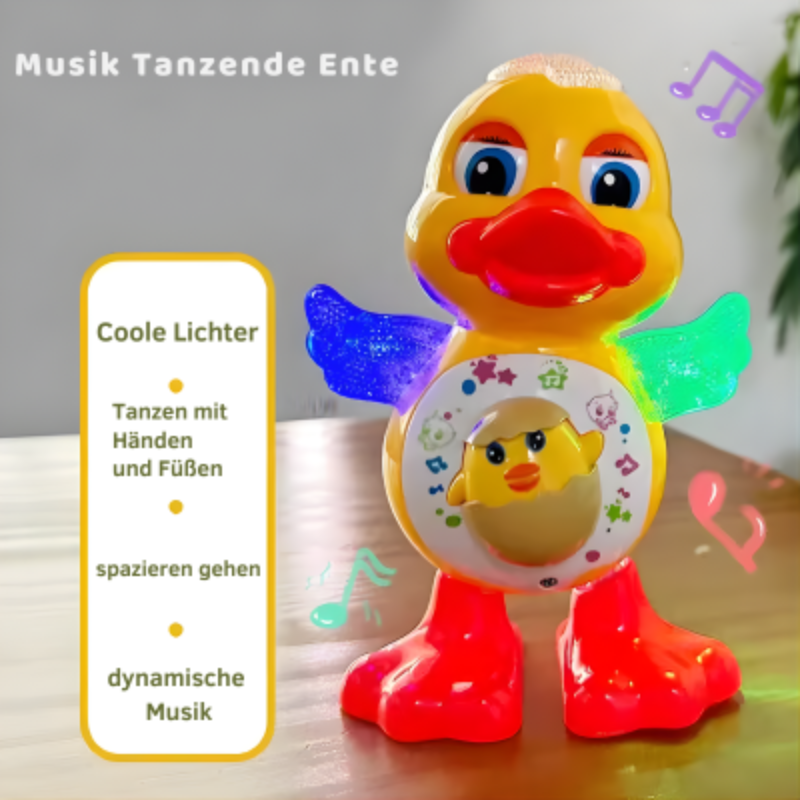 Lustige Tanzente mit Musik und blinkenden Lichtern