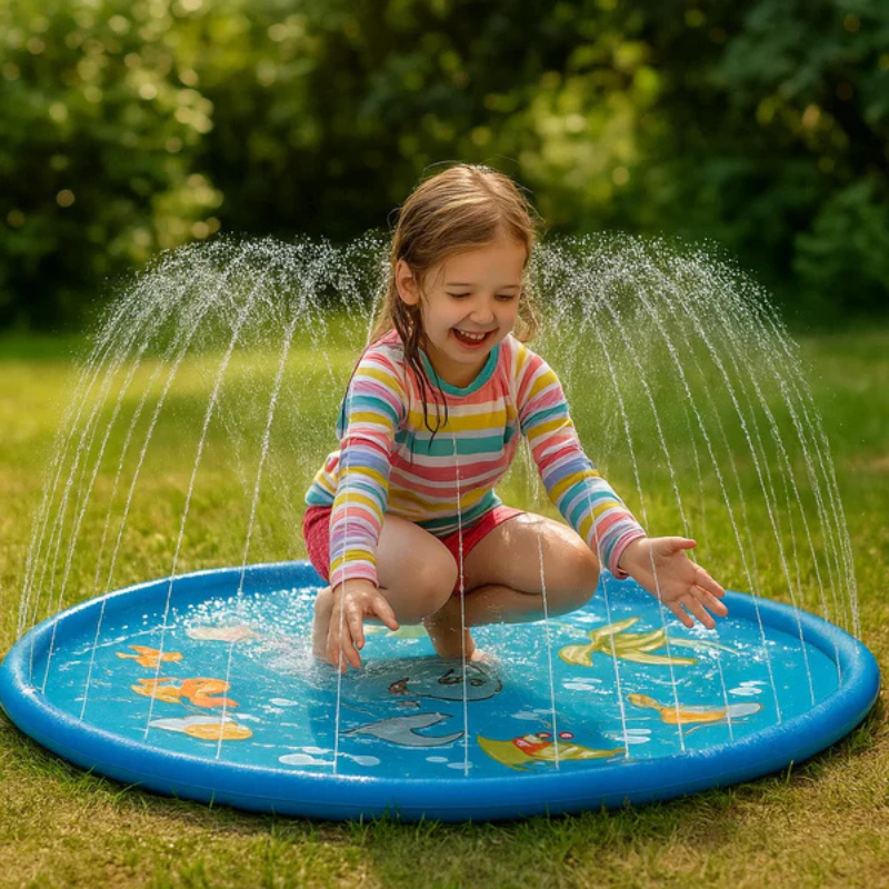 Kinder Planschmatte mit Wasser-Sprühfunktion