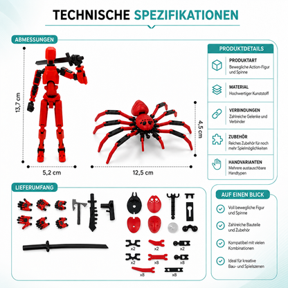 Voll bewegliche Roboter-Figur – Kreatives Spielen & Posen