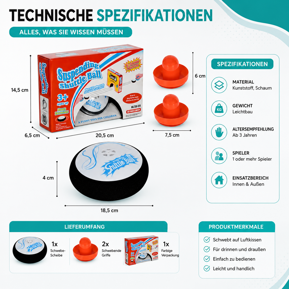 Luft Eishockey Tischspiel für Kinder – Tragbarer Spielspaß überall