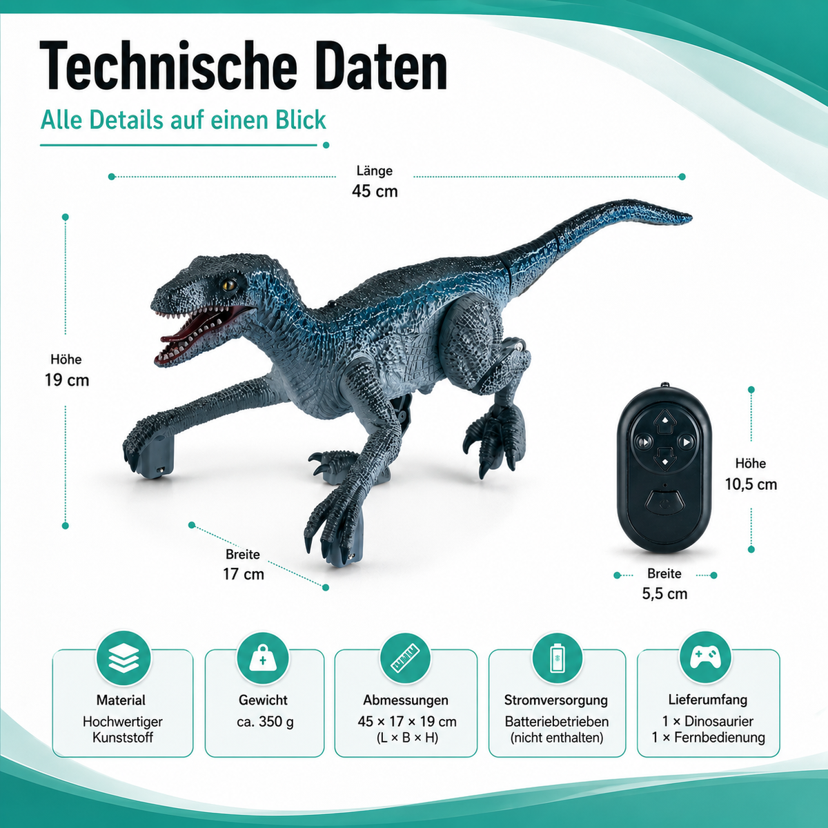 Dinosaurier Spielzeug mit Bewegung, Licht & Aktion-Effekten!