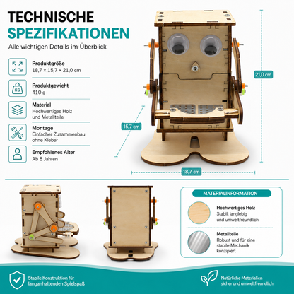 DIY Roboter Bausatz für Kinder – STEM Lernspielzeug aus Holz